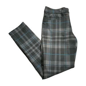 41 Hawthorn Plaid Pants Sz 6 Blue Gray Skinny Stretch Trousers Workwear academia